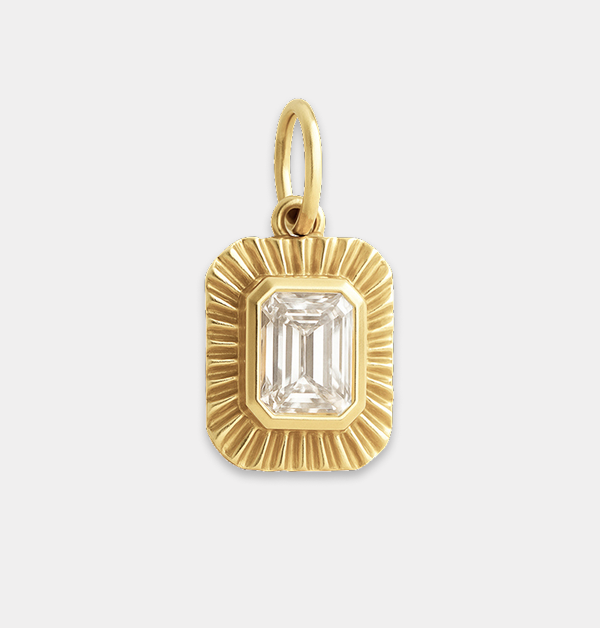 Fluted Bezel Diamond Charm