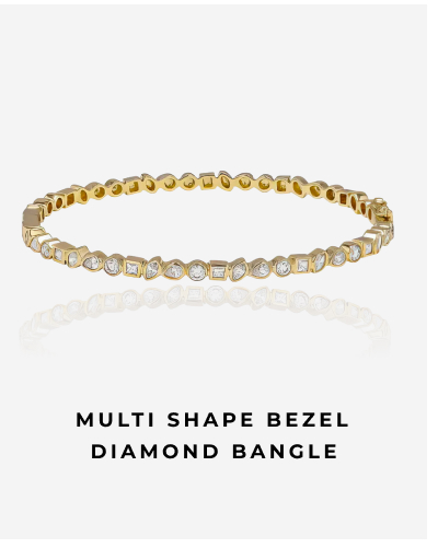 Multi Shape Bezel Diamond Bangle