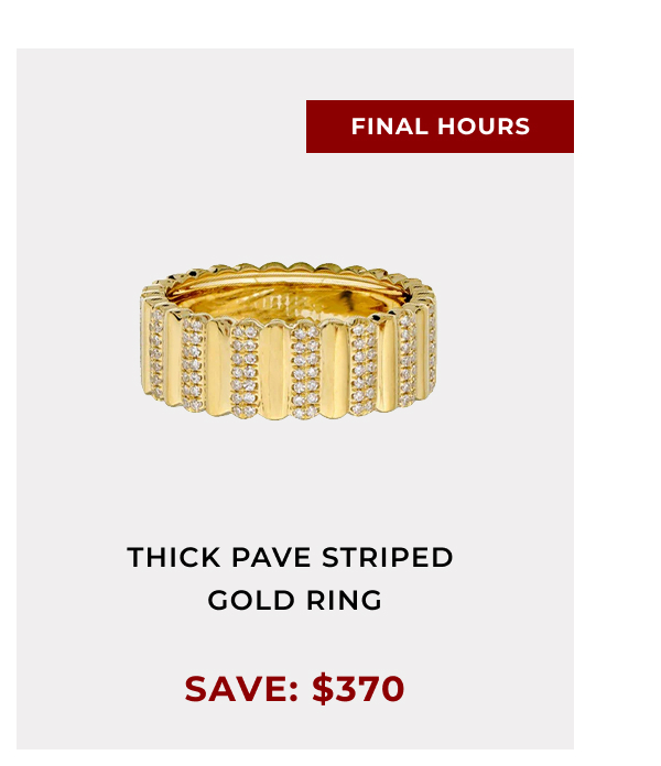 Thick Pave Striped Gold Ring