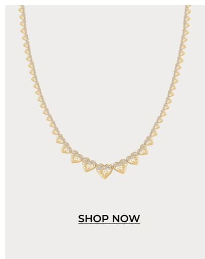 Golden Dripping Scattered Hearts Graduated Necklace