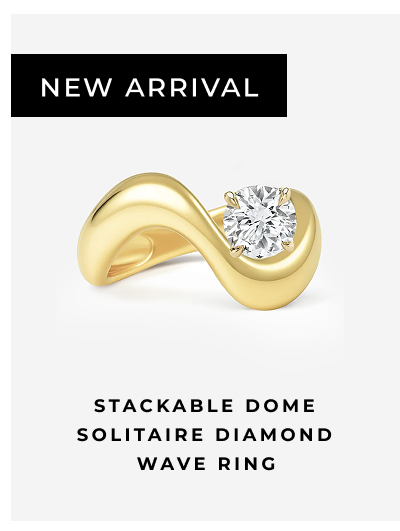 Stackable Dome Solitaire Diamond Wave Ring