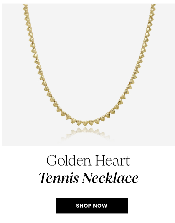 Golden Heart Tennis Necklace