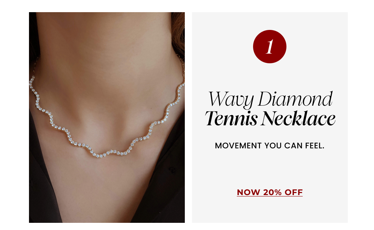 Wavy Lab Diamond Tennis Necklace