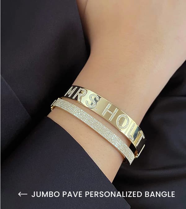 Jumbo Pave Personalized Bangle