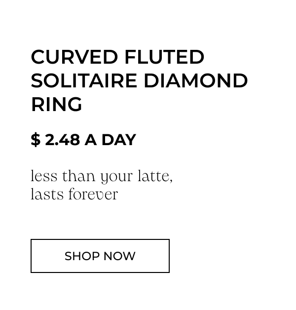 Curved Fluted Solitaire Diamond Ring