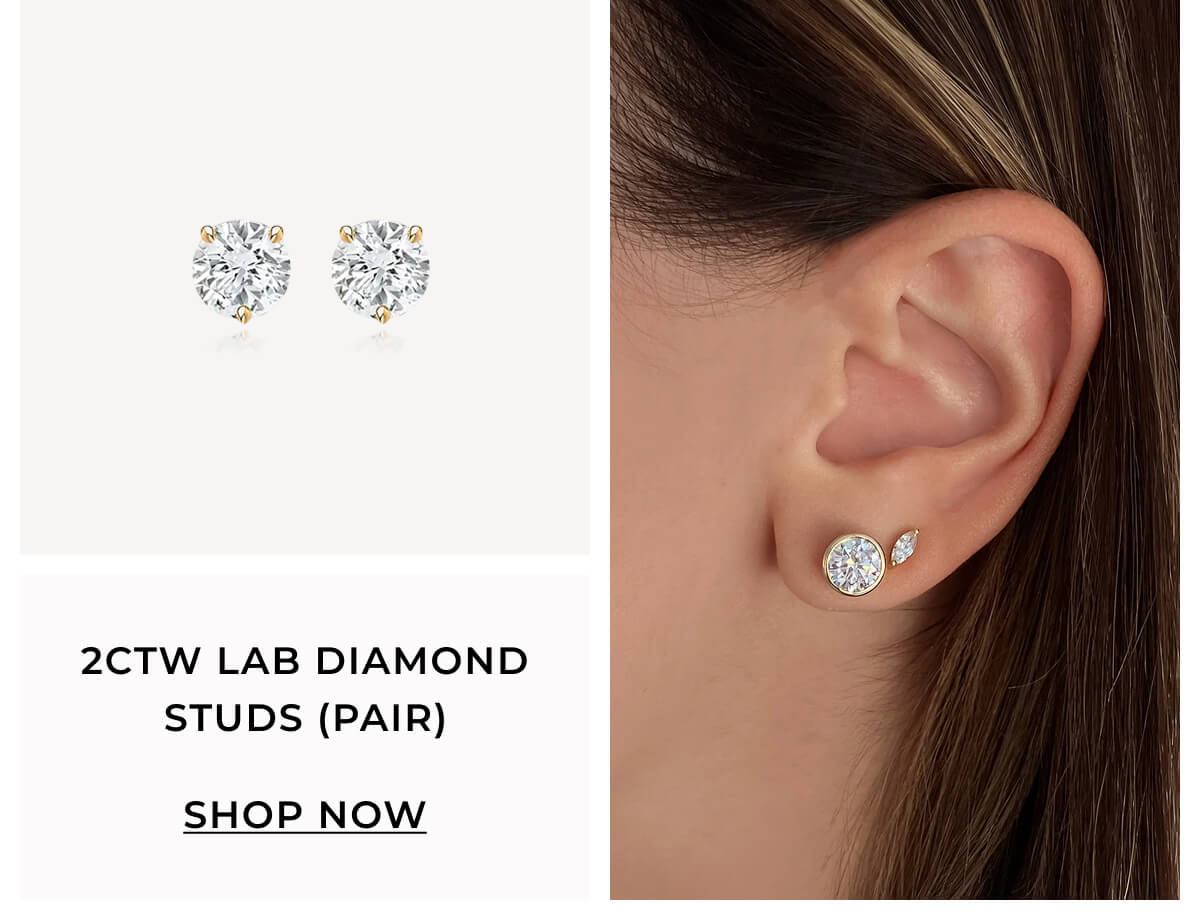 2ctw Lab Diamond Studs (Pair)