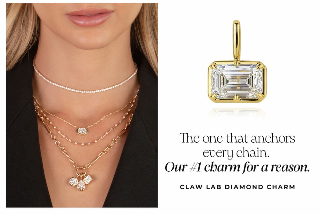 Claw Lab Diamond Charm. The one that anchors every chain. Our #1 charm for a reason.