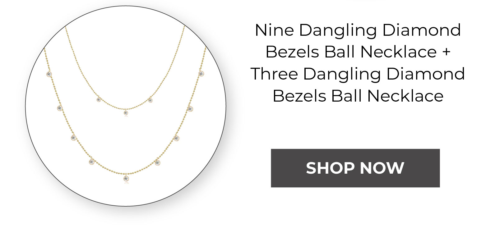 ALEV | Shop 15% off | Nine Dangling Diamond necklace | Shop now