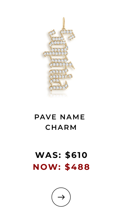 Pave Name Charm