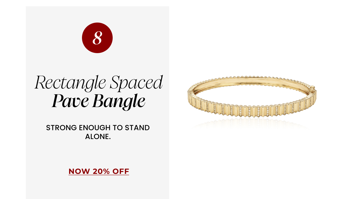 Golden Rectangle Spaced Pave Bangle