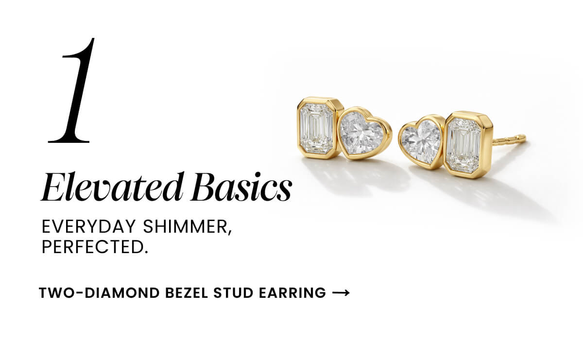 Two-Diamond Bezel Stud Earring