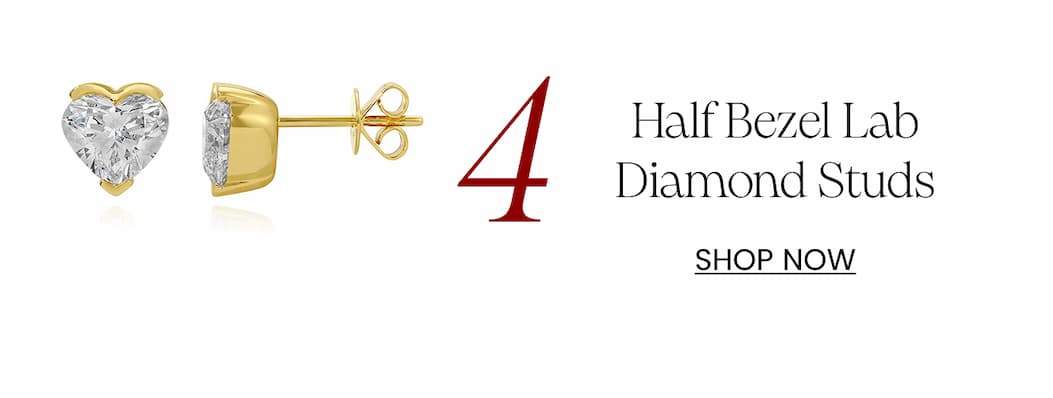 4- Half Bezel Lab Diamond Studs