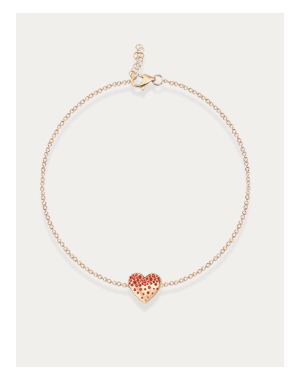 Small Dripping Scattered Gemstone Heart Bracelet