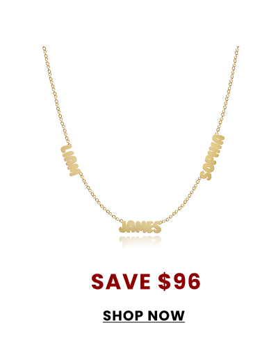 Multiple Cutout Gold Names Necklace
