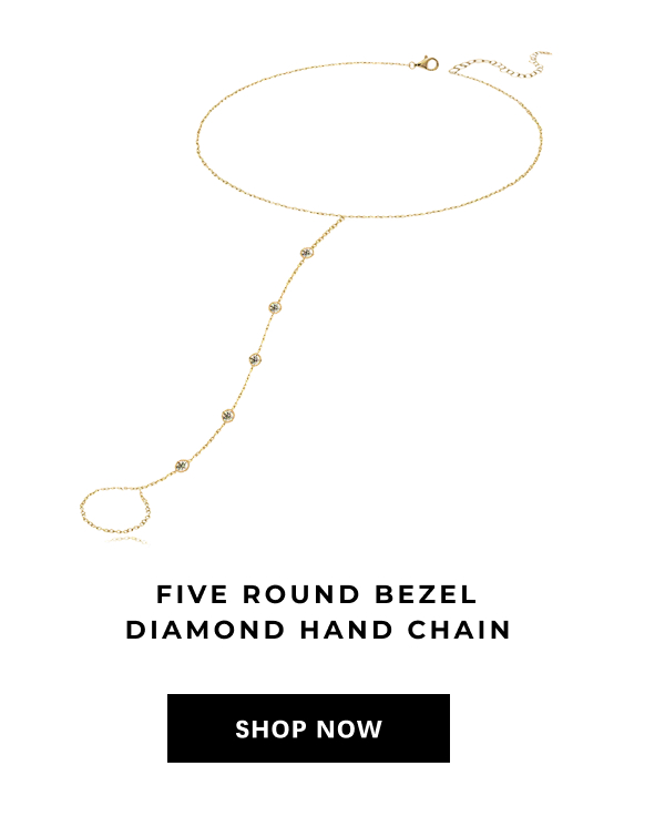 Five Round Bezel Diamond Hand Chain