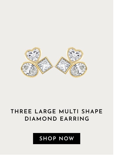 Three Large Multi Shape Diamond Earring