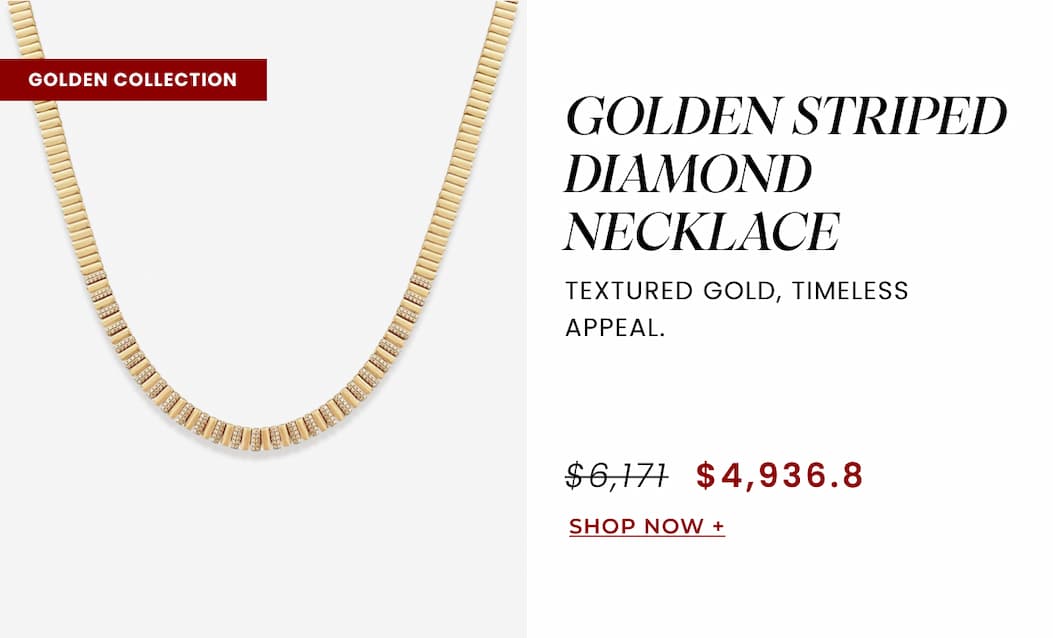 Golden Striped Diamond Necklace