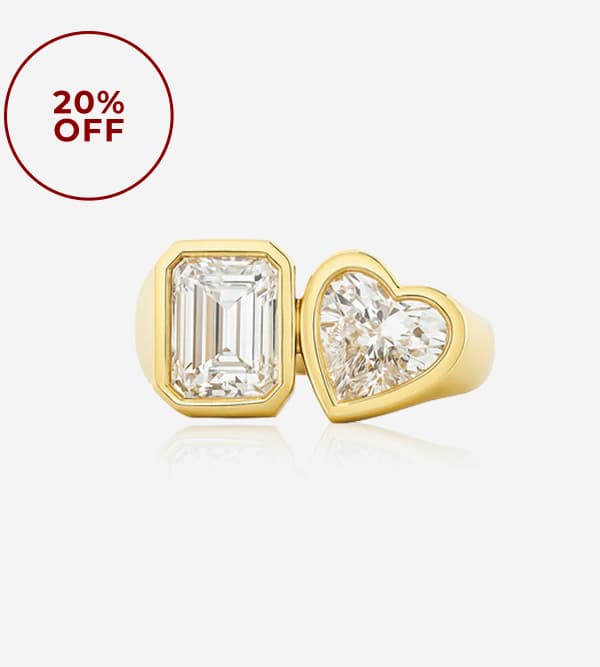 Jumbo Bezel Two Lab Diamonds Ring