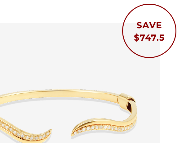 Open Wave Diamond Cuff Bangle