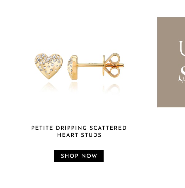 Petite Dripping Scattered Heart Studs