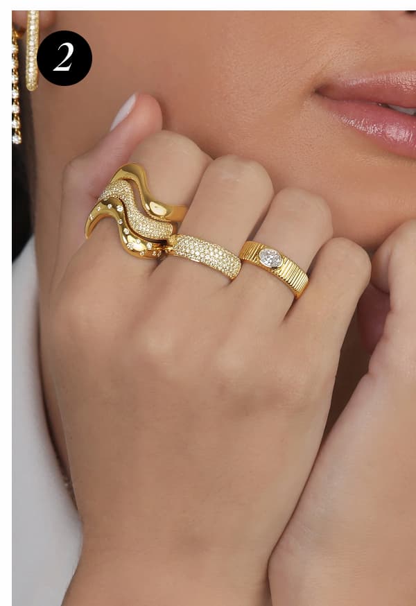 Stackable Dome Gold Wave Ring