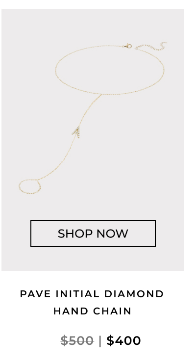 Pave Initial Diamond Hand Chain