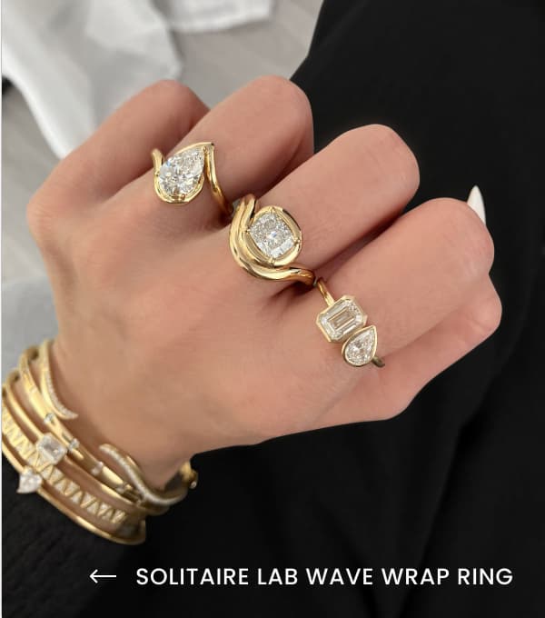 Solitaire Lab Diamond Wave Wrap Ring