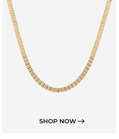 Golden Striped Diamond Necklace