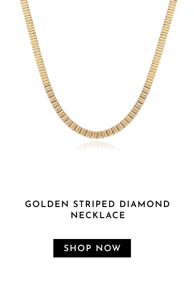 GOLDEN STRIPED DIAMOND NECKLACE
