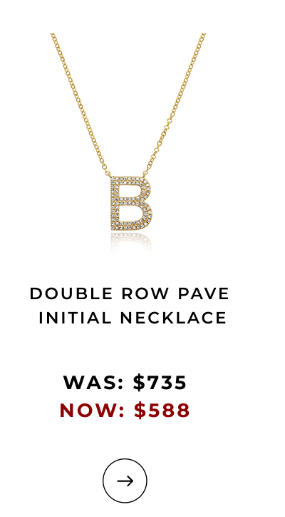 Double Row Pave Initial Necklace