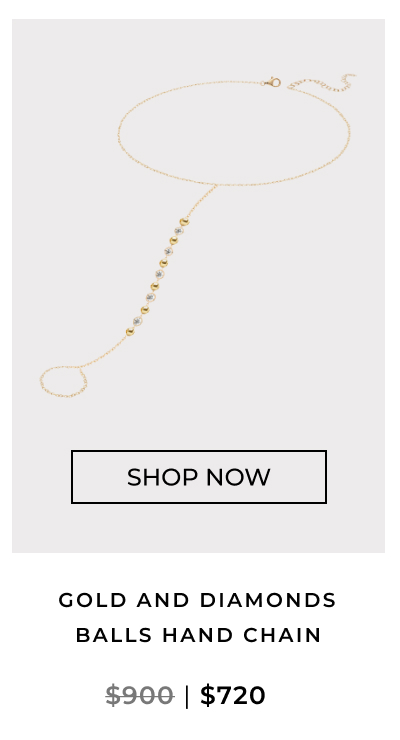 Gold and Diamonds Balls Hand Chain
