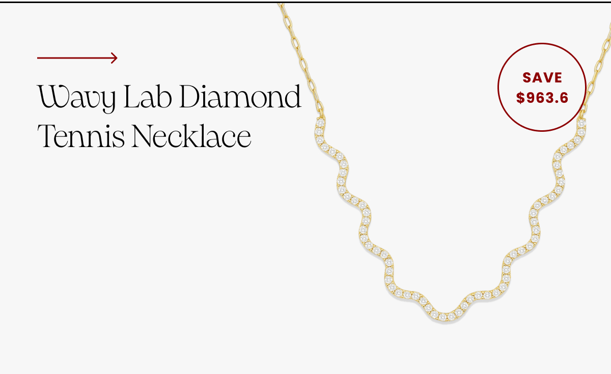 Wavy Lab Diamond Tennis Necklace