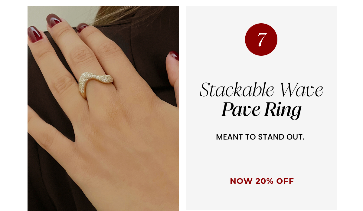 Stackable Dome Pave Wave Ring