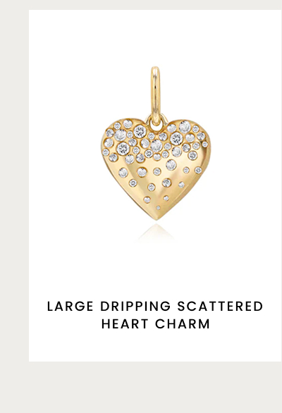 Large Dripping Scattered Heart Charm