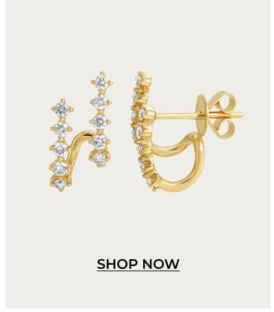 Diamond and Gold Lobe Earrings