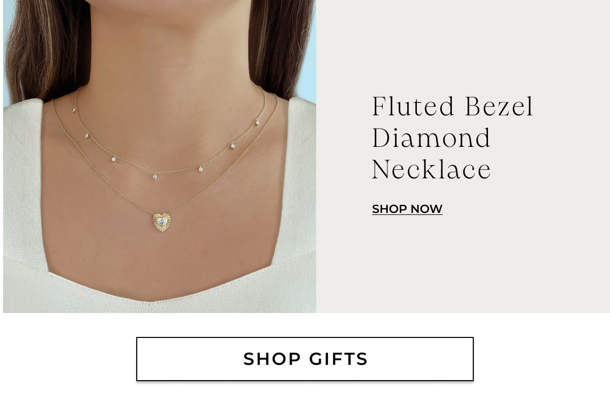 Fluted Bezel Diamond Necklace