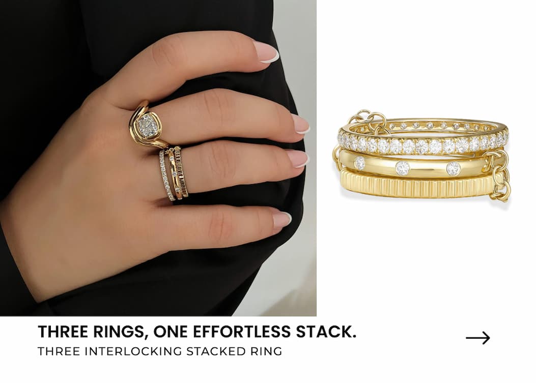 Three Interlocking Stacked Ring