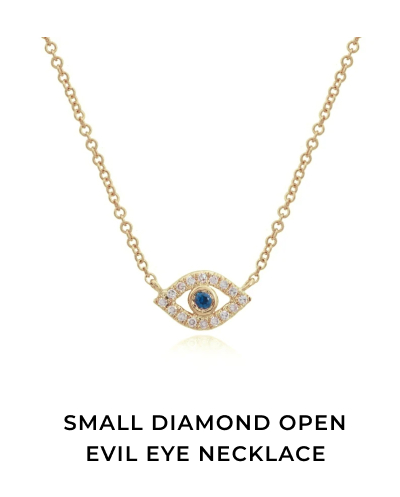 Small Diamond Open Evil Eye Necklace