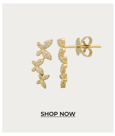 Three Butterflies Climber Earrings