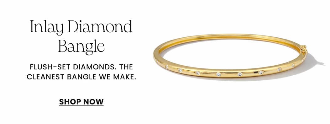 Inlay Diamond Bangle. Flush-set diamonds. The cleanest bangle we make.