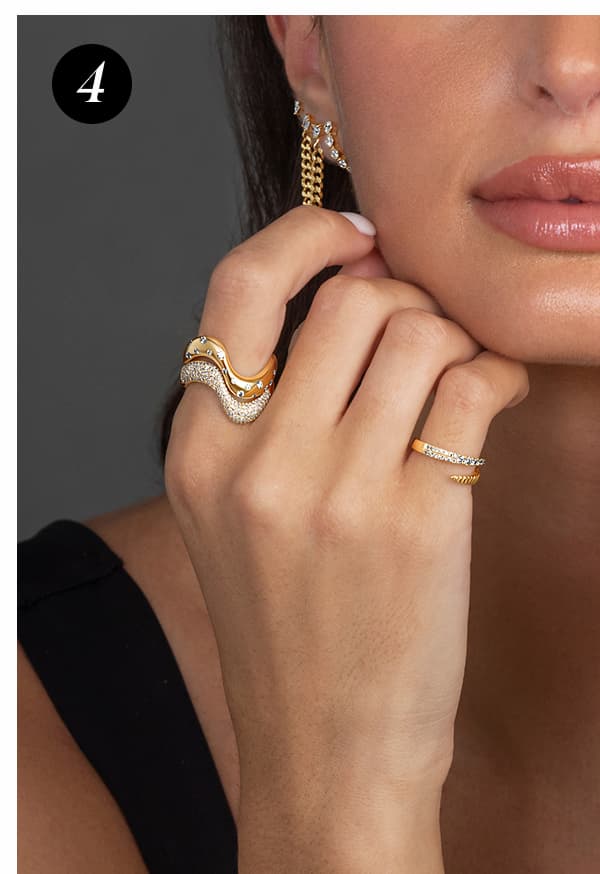 Stackable Dome Scattered Wave Ring