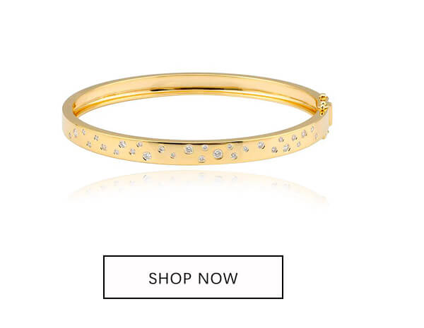 Scattered Diamonds Gold Bangle