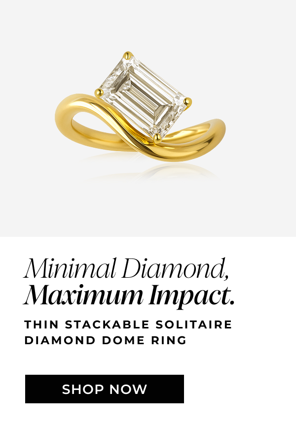 Minimal Diamond, Maximum Impact. Thin Stackable Solitaire Diamond Dome Ring
