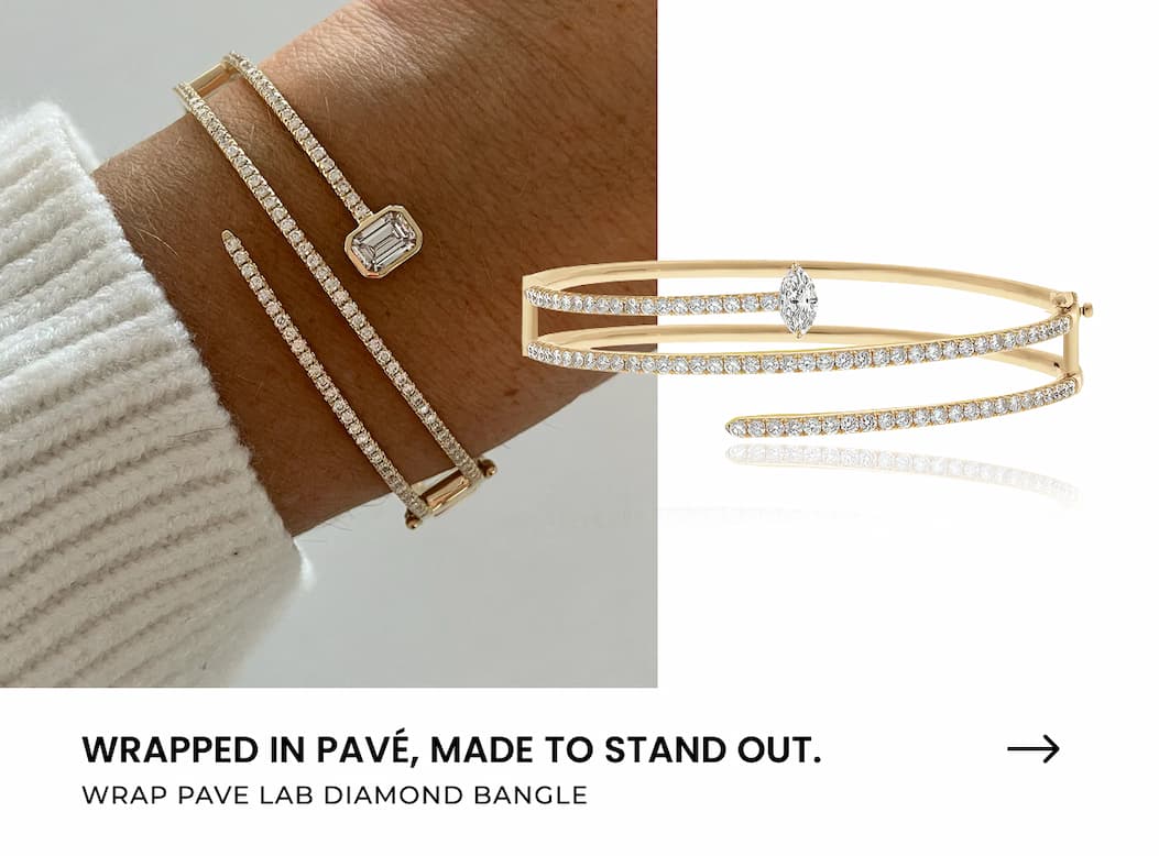 Wrap Pave Lab Diamond Bangle