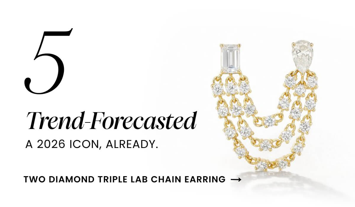 Two Diamond Triple Lab Chain Earring