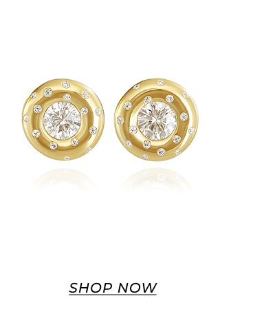 Dome Cloud Scattered Diamonds Earrings MATERIALS  Available in 14k Yellow Gold, 14k White Gold, and 14k Rose Gold.  DETAILS  Gold Weight: 2.90 g  CT Weight: 0.14 ct Scattered Diamonds. 0.70 - 0.75 ct Center Diamond