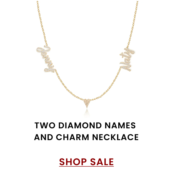 Two Diamond Names and Charm Necklace