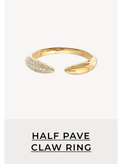 Half Pave Claw Ring