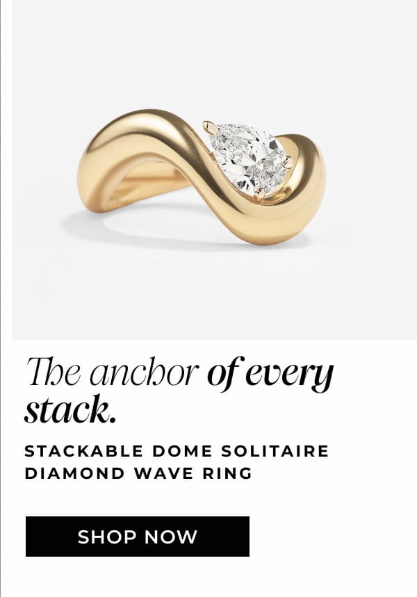 Stackable Dome Solitaire Diamond Wave Ring - The anchor of every stack. 