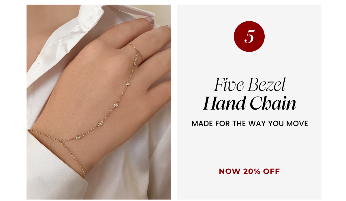 Five Round Bezel Diamond Hand Chain